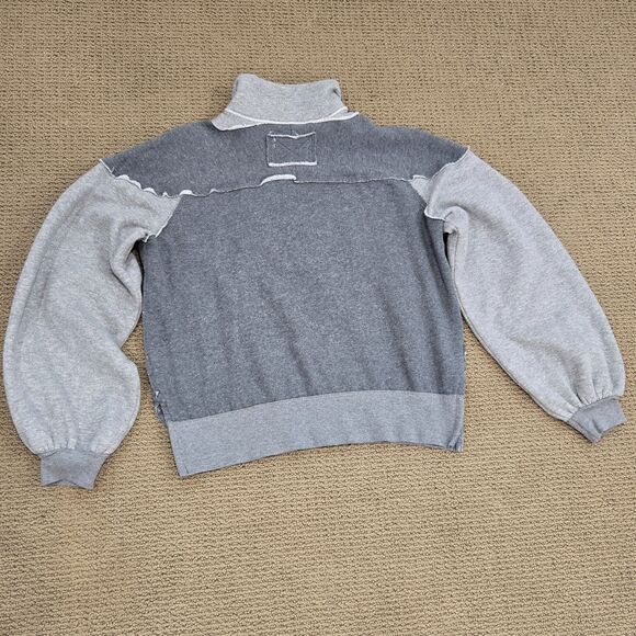 We the Free People Size XS Gray Kassey 1/2 Zip Pullover Oversized sweatshirt - Picture 3 of 12